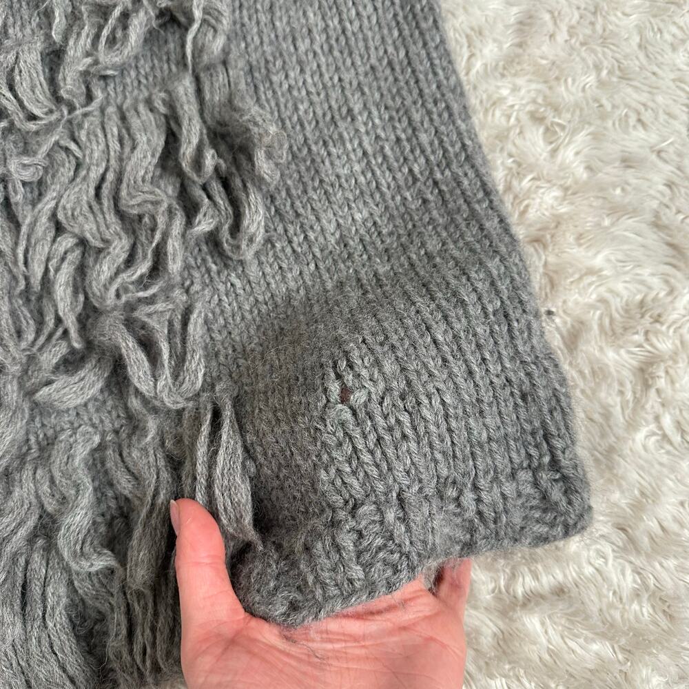 KKIBO Baby Alpaca Gray Fringe Knit Boatneck Sweater S/M - Picture 7 of 8
